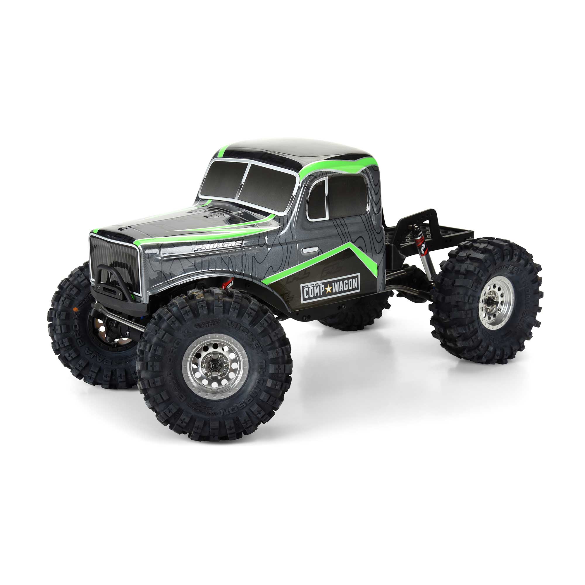 1/10 Limited Edition Pre-Cut/Pre-Painted Comp Wagon Cab-Only Body 12.3" (313mm) Wheelbase Crawlers, Grey/Black