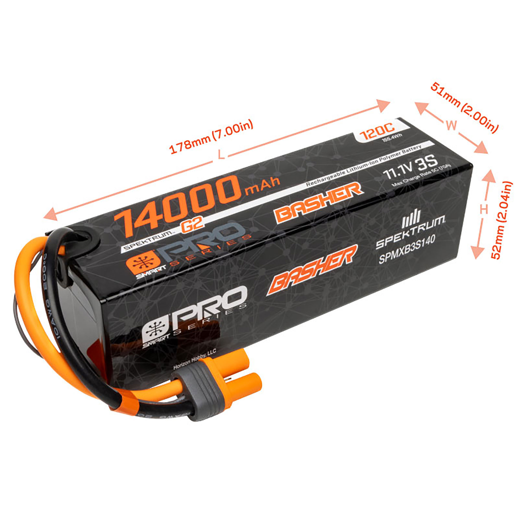 11.1V 14000mAh 3S 120C Smart G2 Pro Basher LiPo Battery: IC5