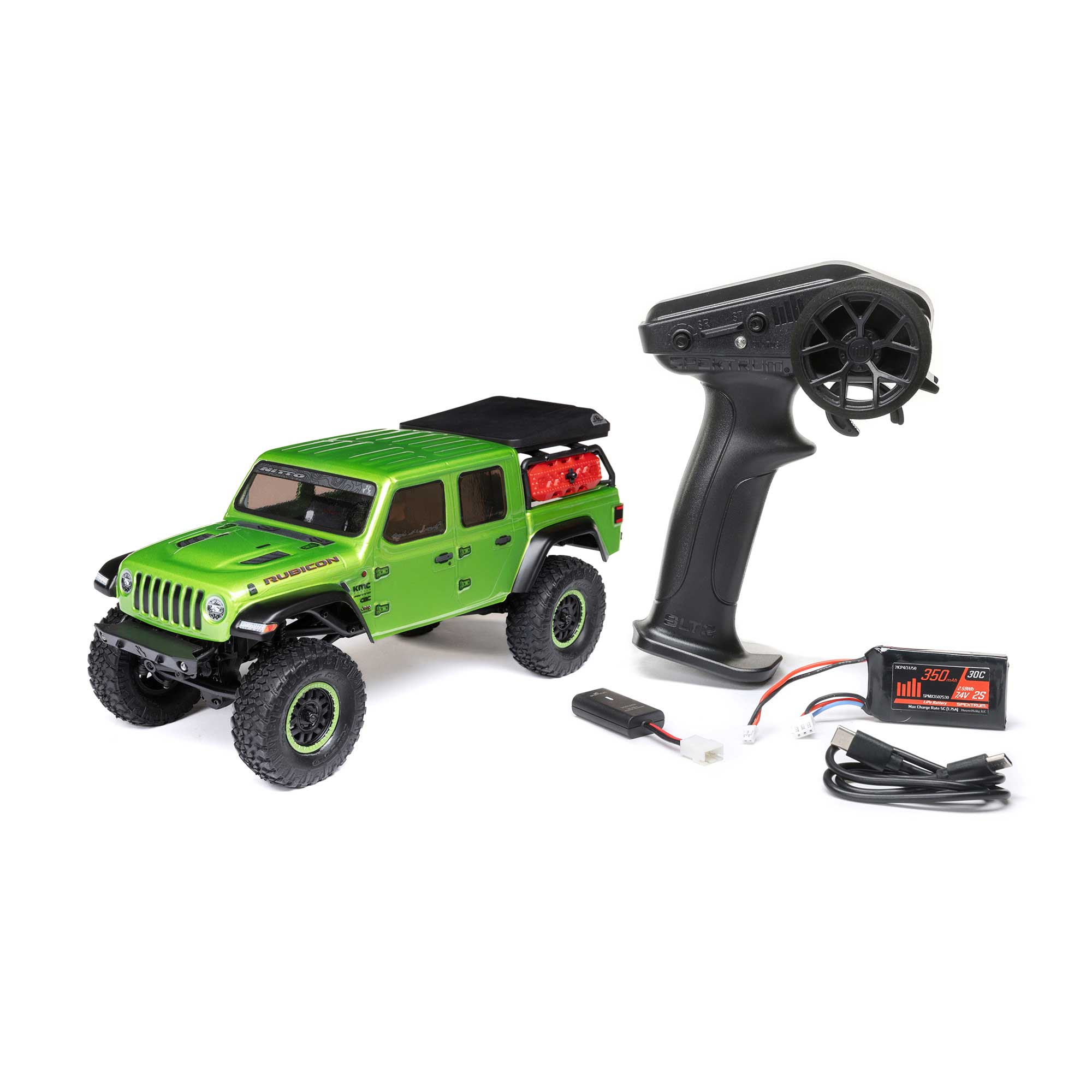 1/24 SCX24 Jeep JT Gladiator 4X4 RTR Brushed Rock Crawler (Battery & Charger Included), Green