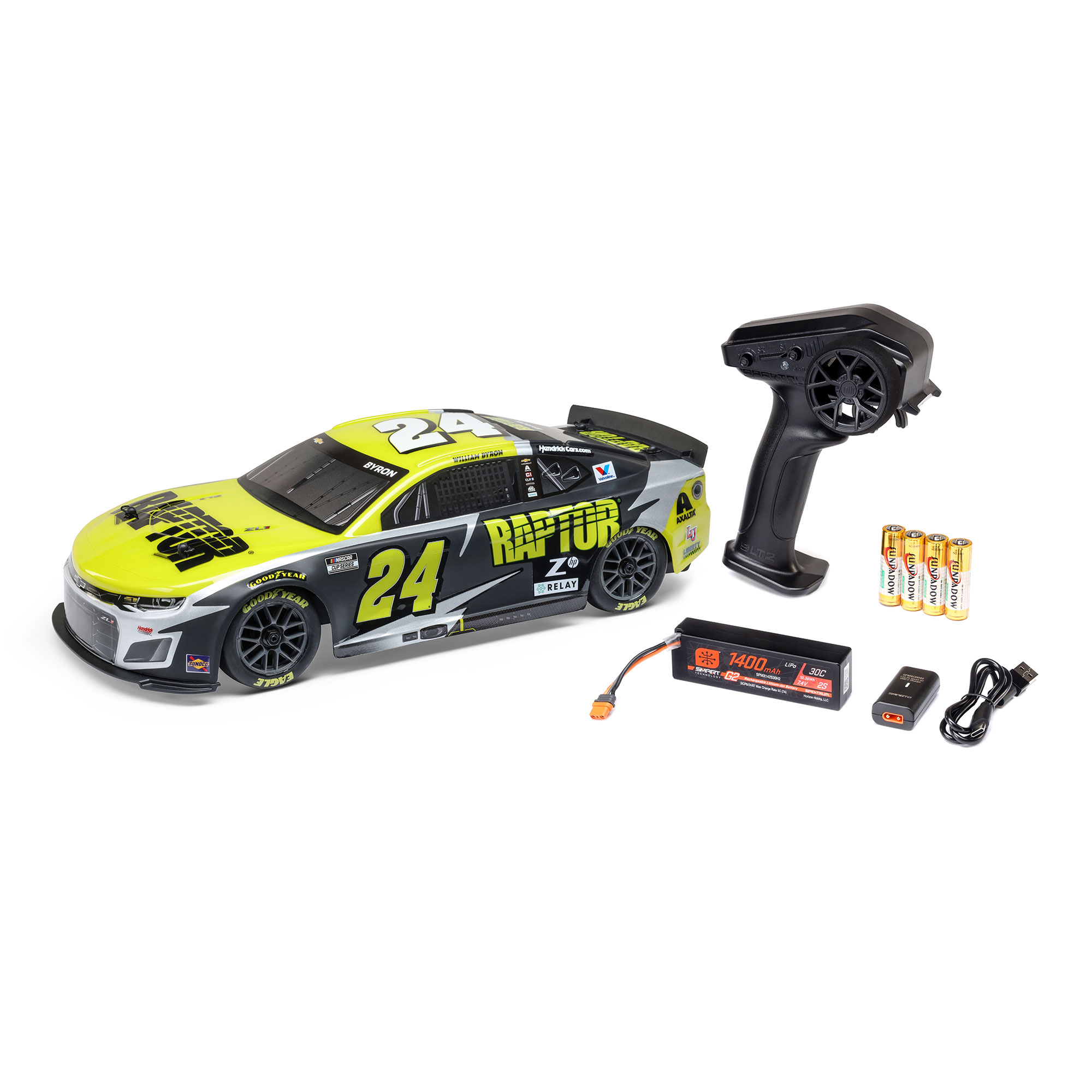 1/12 NASCAR RC Race Car William Byron No. 24 Raptor 2025 Chevrolet Camaro ZL1 2S AWD RTR Brushed On-Road (Battery & Charger Included)