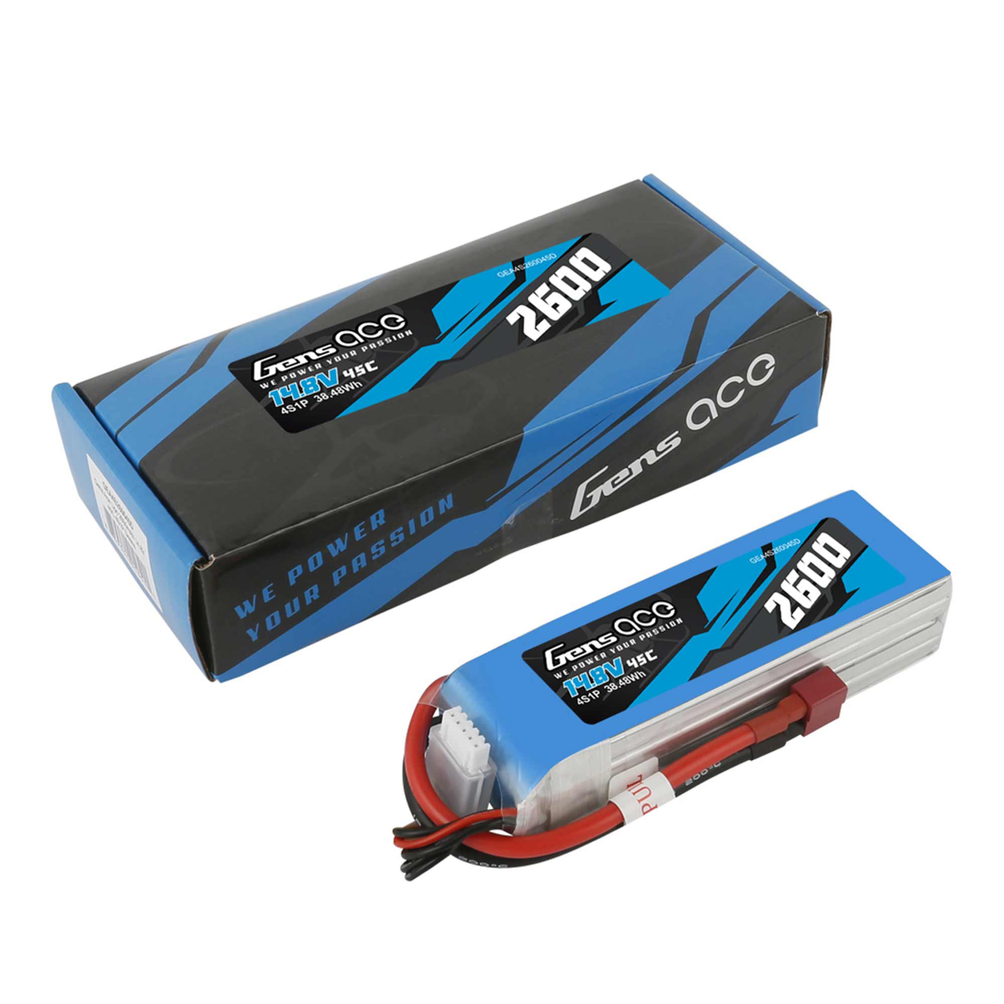 14.8V 2600mAh 4S 45C LiPo Battery: Deans