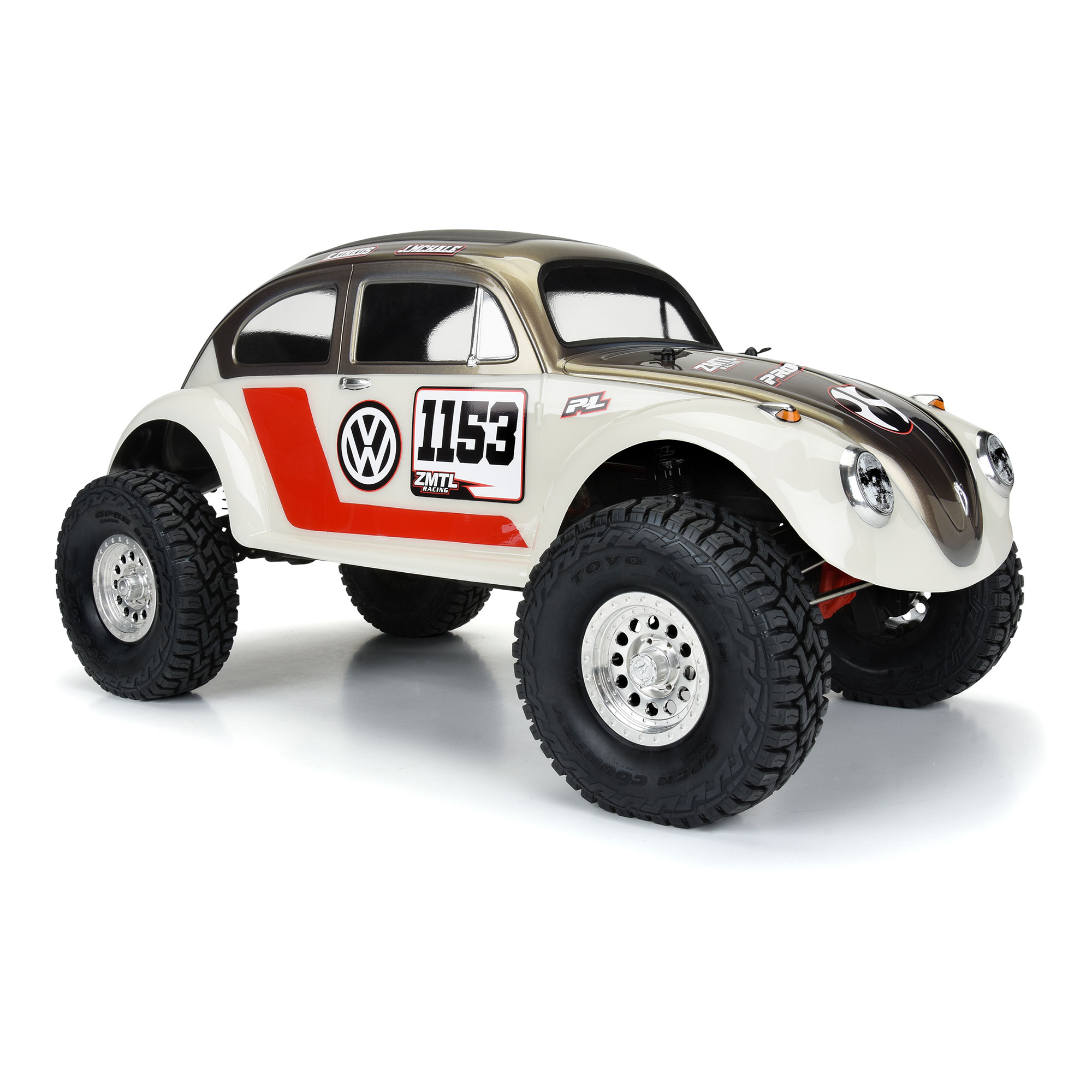 1/10 Volkswagen Beetle Clear Body 12.3" (313mm) Wheelbase Crawlers