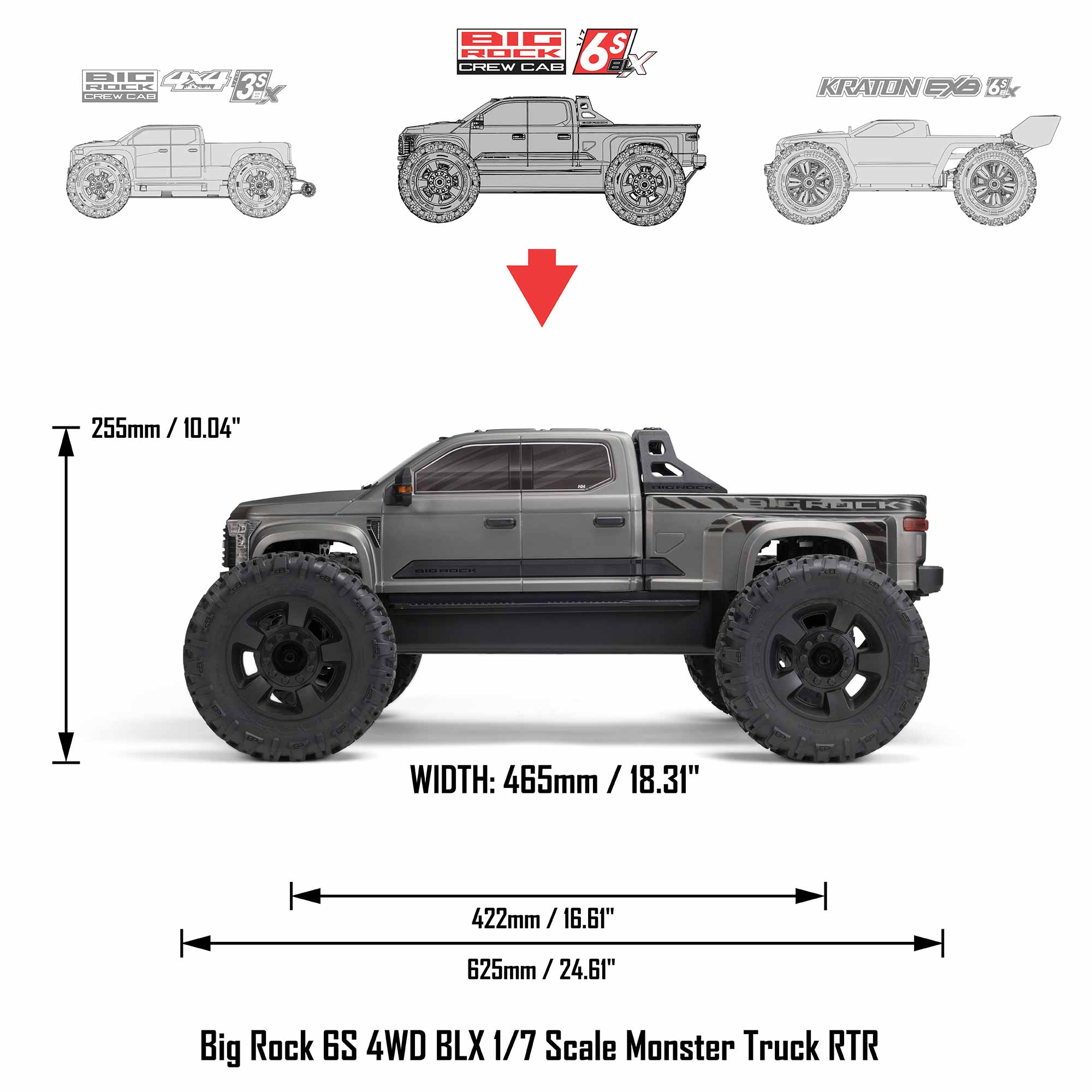 1/7 BIG ROCK 6S 4X4 RTR Brushless Monster Truck