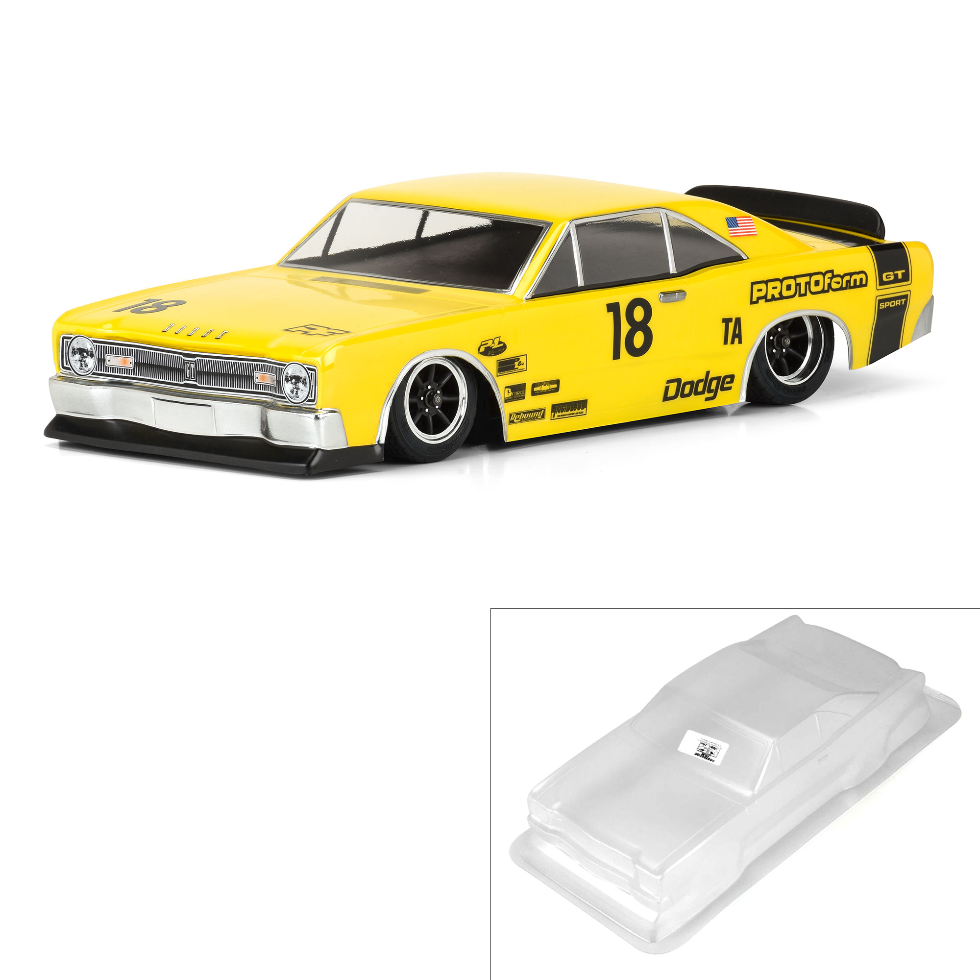 PROTOform 1/10 1967 Dodge Dart Clear Body: Vintage Trans-Am