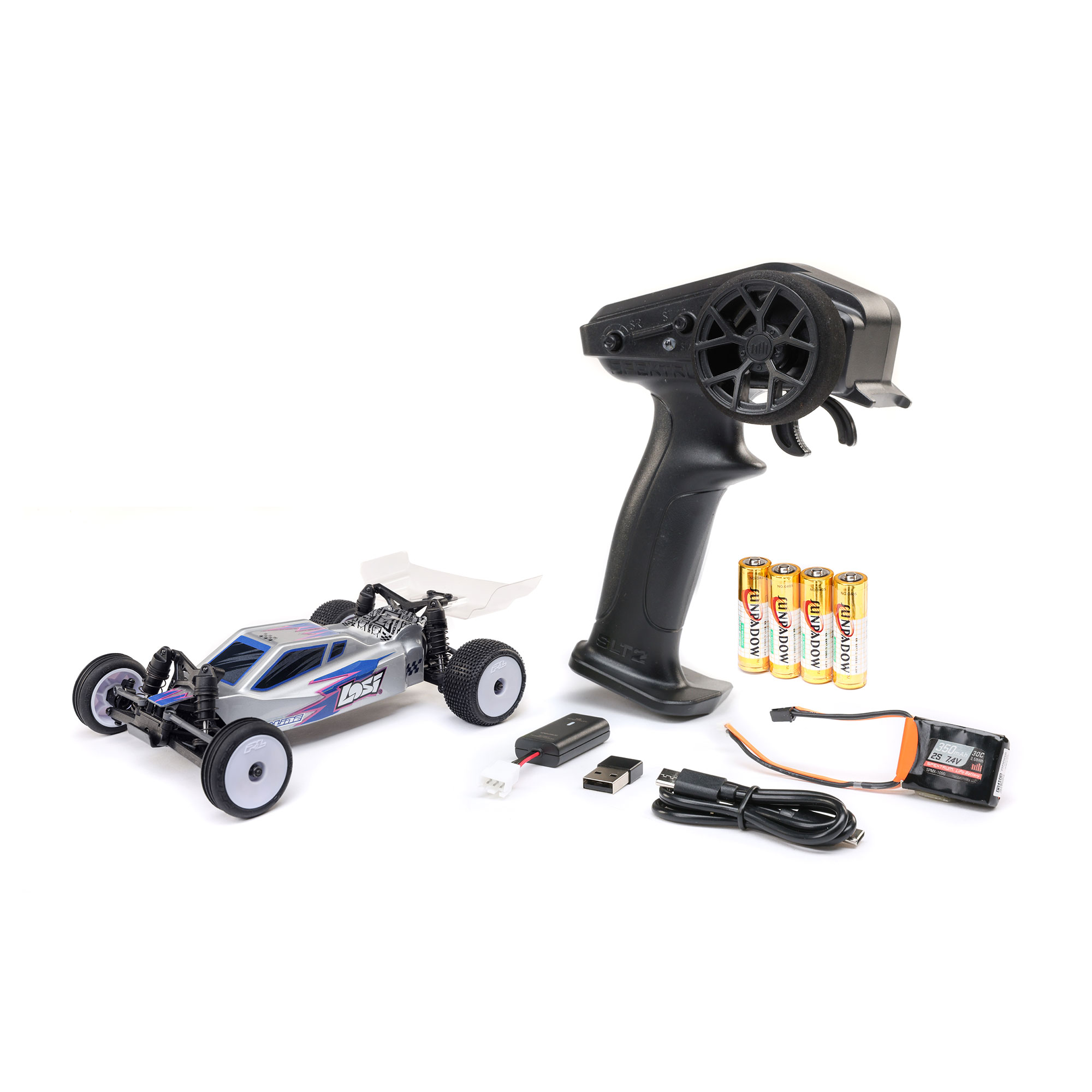 1/24 Micro-B 2S 2WD RTR Race Buggy (Battery & Charger Included), Silver