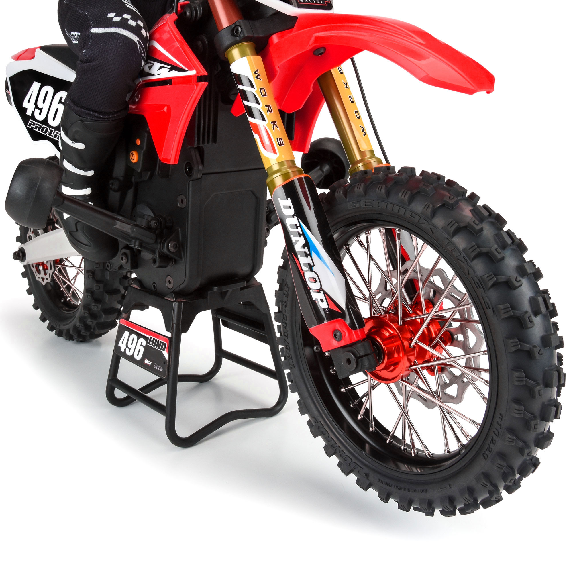 1/4 Pro-Spec Aluminum F/R Wheel Black/Red Dunlop MX33/MX33 Bundle