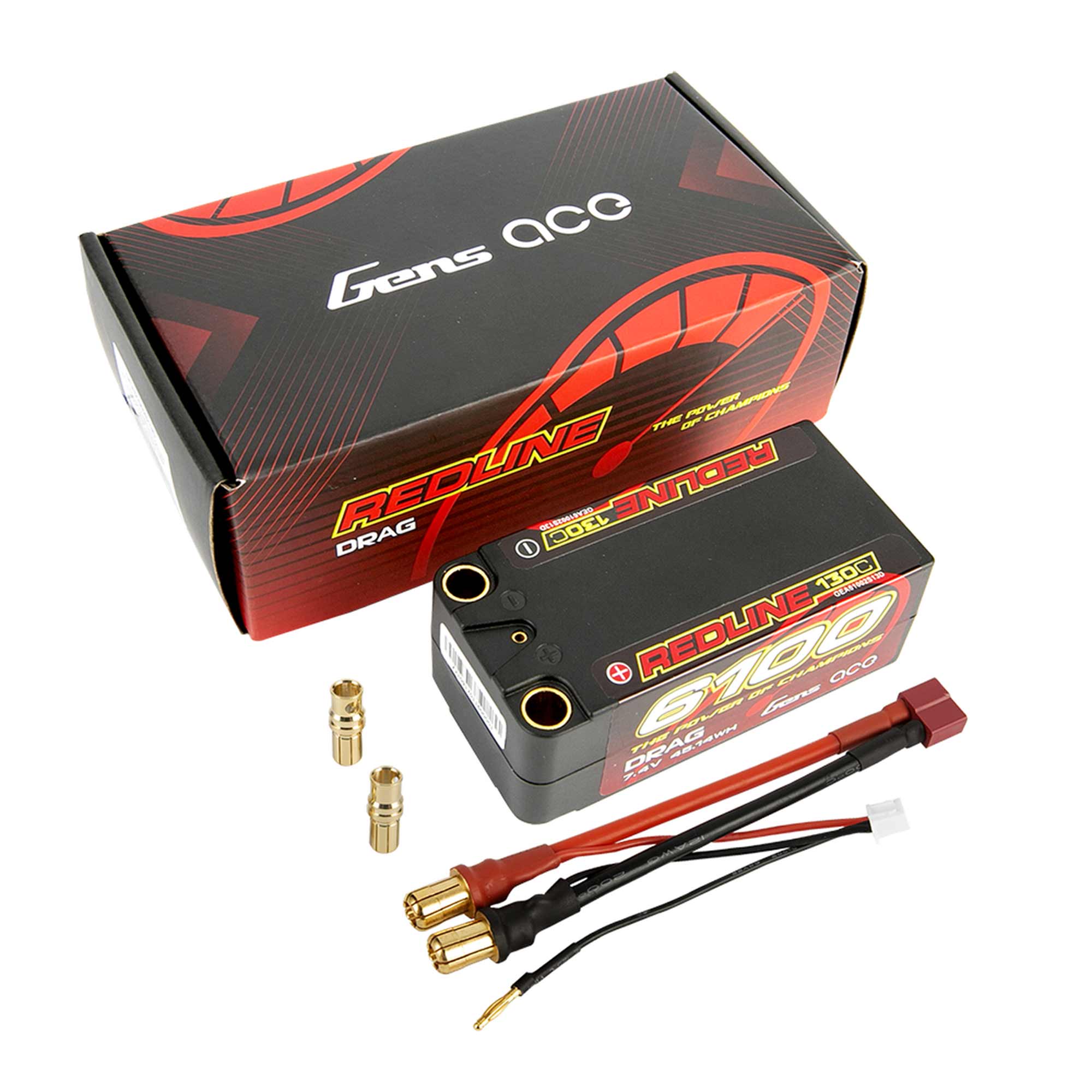 7.4V 6100mAh 2S 130C Shorty Hardcase LiPo Battery: 8mm Tubes