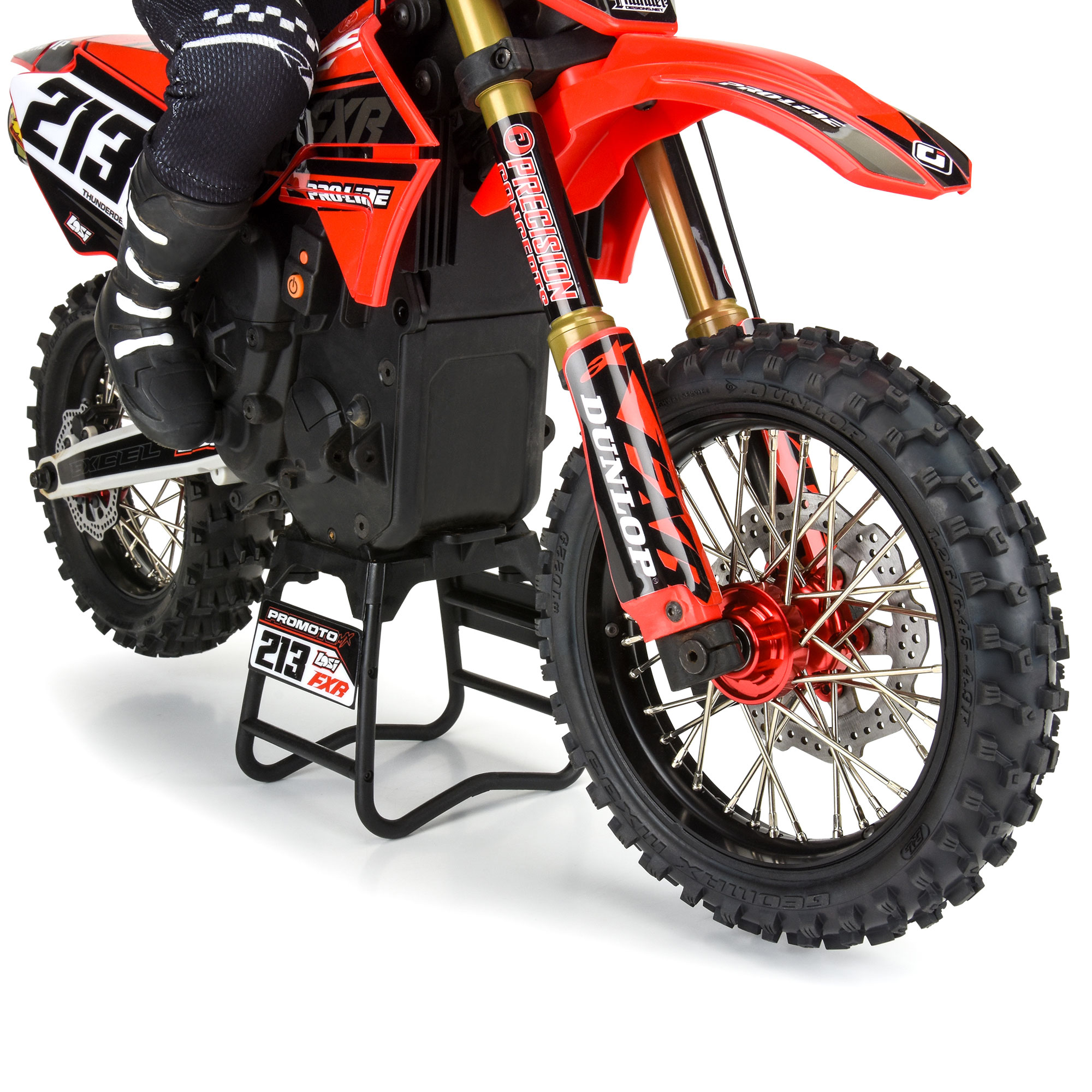 1/4 Pro-Spec Aluminum F/R Wheel Black/Red Dunlop MX33/MX14 Bundle