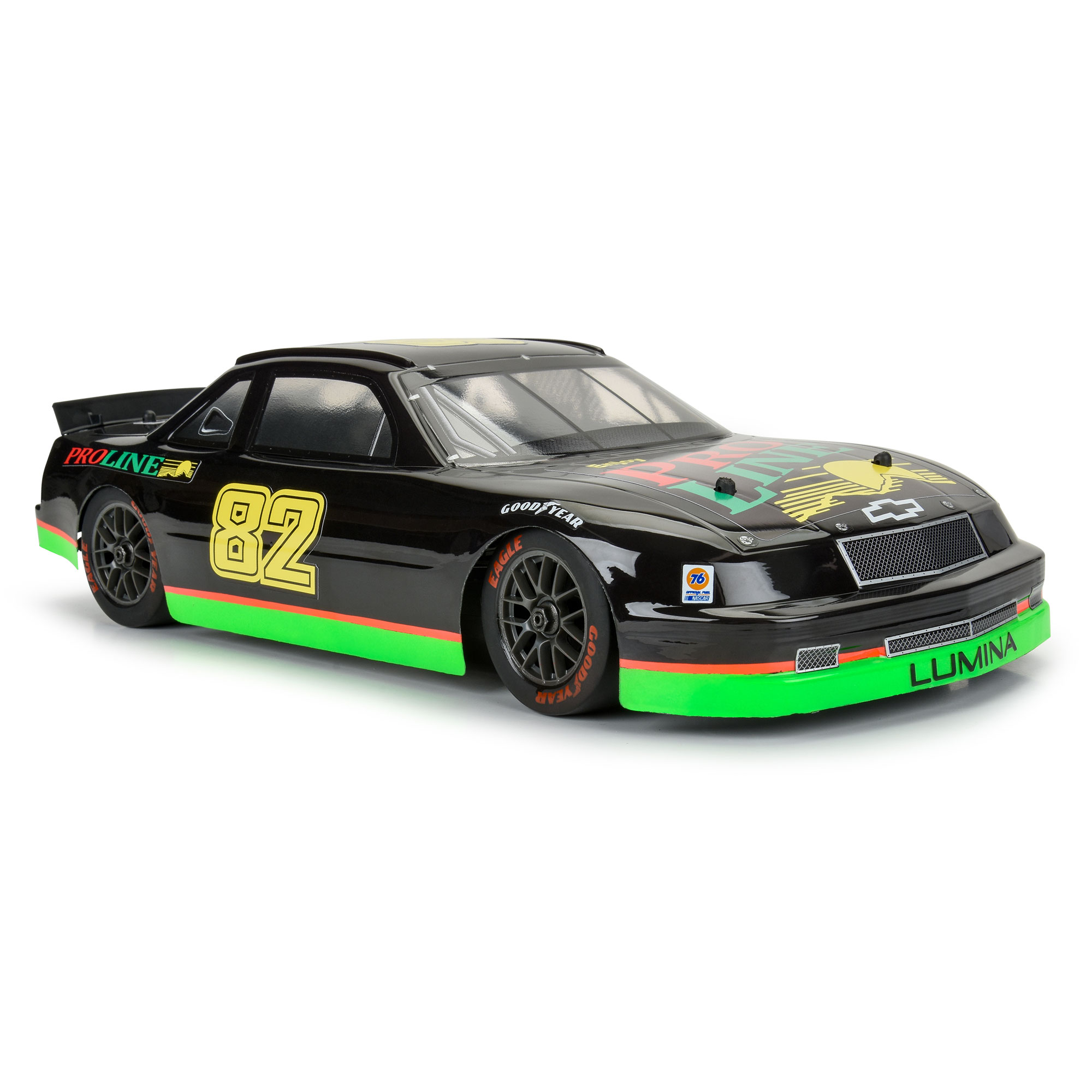 1/12 Goodyear Eagle Option Tire F/R MTD Gray Wheels (4): Losi NASCAR