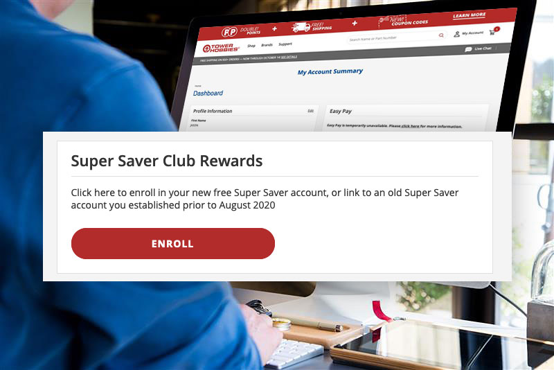 Enroll in the Tower Hobbies Super Saver Club for Rewards